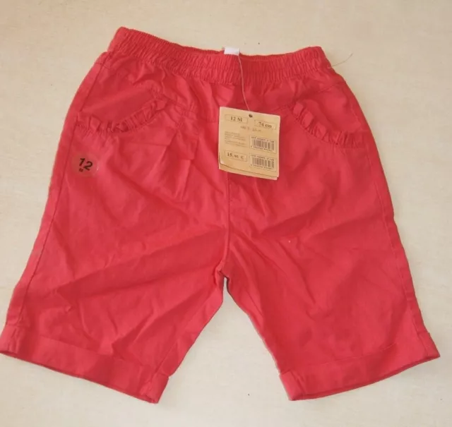 Pantalon rose/rouge neuf taille 12 mois marque Grain de Blé étiqueté à 15,95€