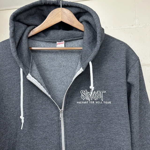 American Apparel Slipknot Prepare For Hell Tour Concert Hoodie Zip Gray Mens XL
