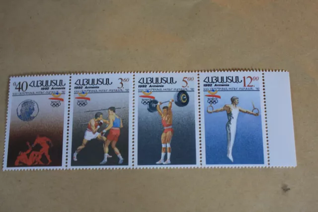 PM 20 Briefmarke postfrisch Armenien Olympische Spiele Boxen Gewichtheben Ringen