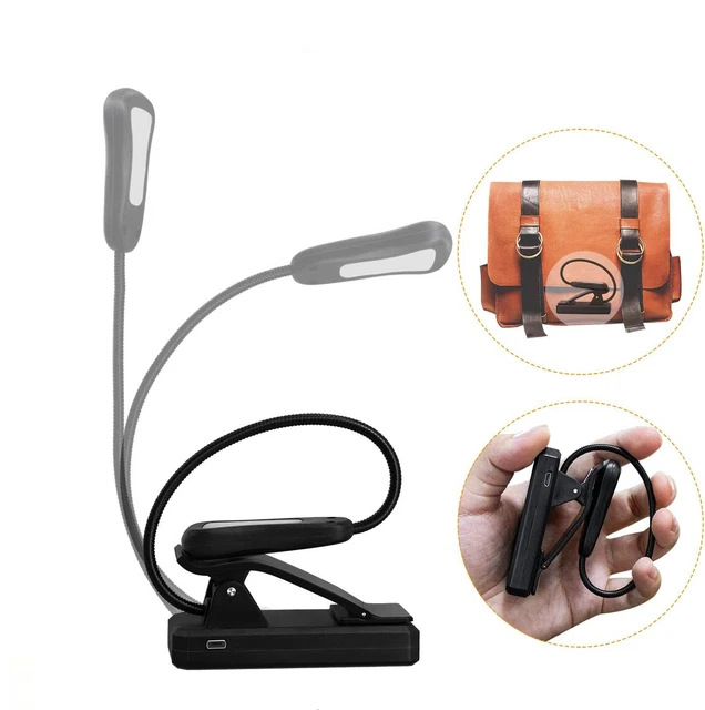 Flexible Rechargeable LED Book Reading Light With 3 Light Modes Easy Clip Lamp T