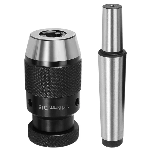 Keyless Drill Chuck 0.2-16mm B18 + MT3 M12 DIN228A Morse Taper Arbor K5A2