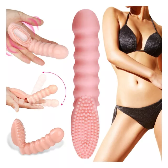 Waterproof Mini Vibrating Finger Sleeve Massager Powerful Vibration Massage Wand