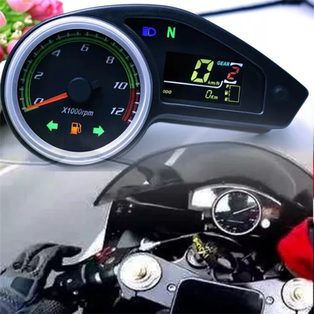 Odomètre moto compteur de vitesse tachymètre jauge compteur avec numéros LCD