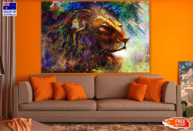 Abstract Lion Face Portrait Painting Canvas Collection Home Decor Wall Print Art