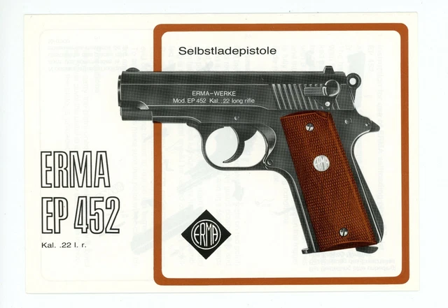 ERMA-WERKE BEDIENUNGSANLEITUNG ERMA EP 452 Kal. .22l.r