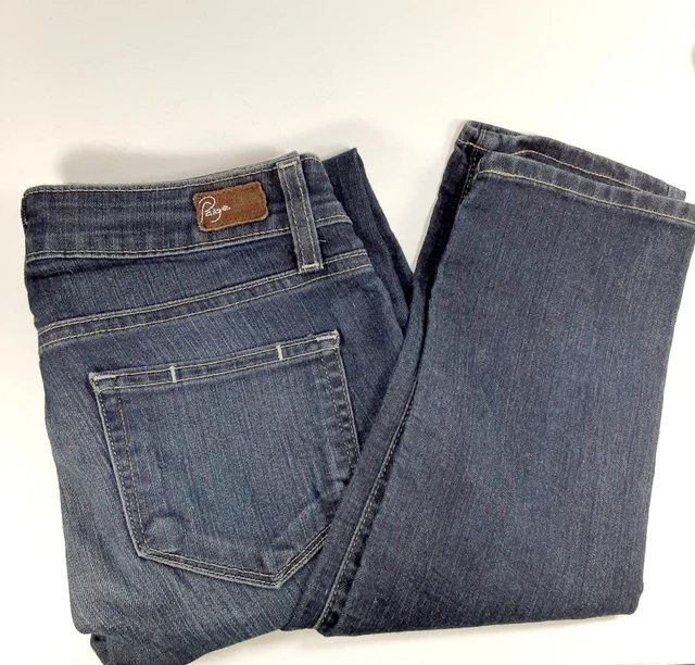 Paige Denim Blue Jeans Peg Skinny Size 24 Dark Wash Stretch