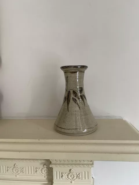 Jeremy Leach for Lowerdown Studio Pottery Vase Stamped with Decorative Design