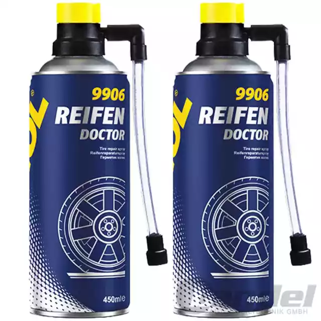 2x 450ml MANNOL REIFENDOKTOR REIFEN DOCTOR DICHTMITTEL PANNEN-HILFE REPARATUR