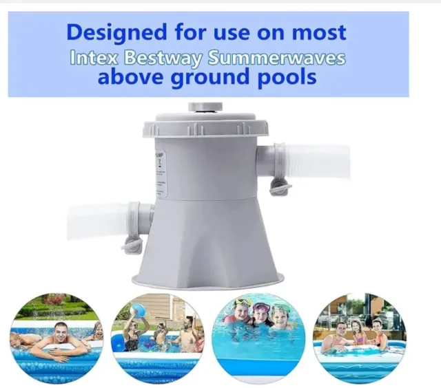 Clear Cartridge Filter Pump for Above Ground Pools 330 Gallon Household Backyard
