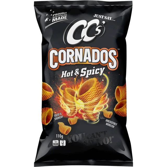CCS CORNADOS HOT and Spicy Crispy Corn Chips Snack Pack 110g EUR 6,66 PicClick FR