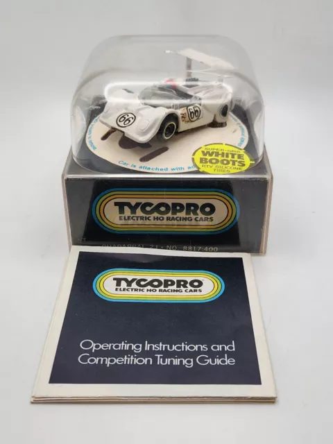 1970's TYCO TYCOPRO #8821 CHAPARRAL NON LIGHTED HO SLOT CAR IN CUBE BOX  !! WOW