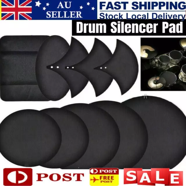 Drum Mute Pads Silencer Drumming Practice Rubber Foam Pad Cymbal Mute Pad AU Hot
