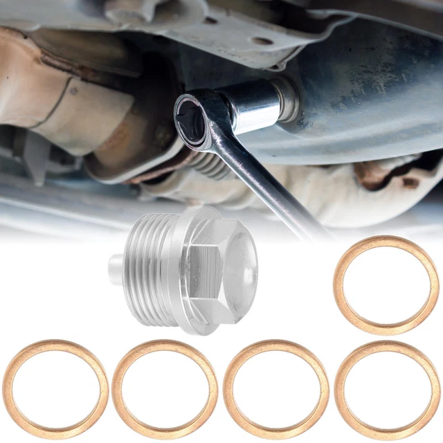 1 SET M24X1.5 Auto Oil Drain Plug Oil Drain Bolt with 5 Washer Silver ...
