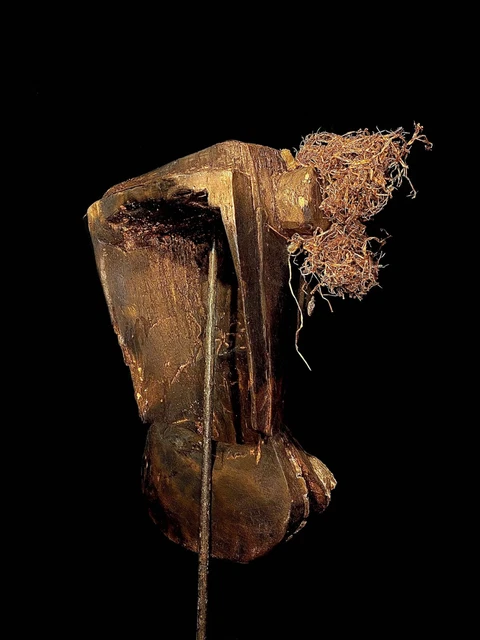 Hand Carved Wooden Face Mask possibly early 20th century. Bull Mask, dugn'b-3338 8