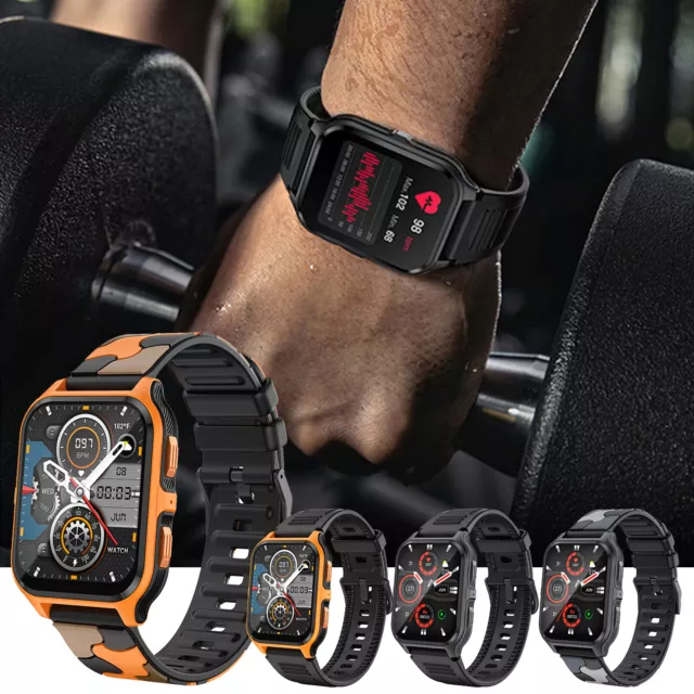 Smart Bluetooth Watch Rugged Military Outdoor Sports Heart Rate Fitness Tracker