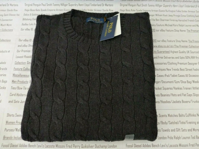 POLO RALPH LAUREN Cable Knit Jumper Mens Crew Neck Size L XXL