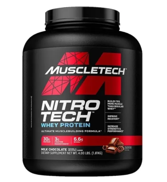 Muscletech Nitro Tech Muscle Whey Protein  1.81Kg Milk Chocolate - Brand New