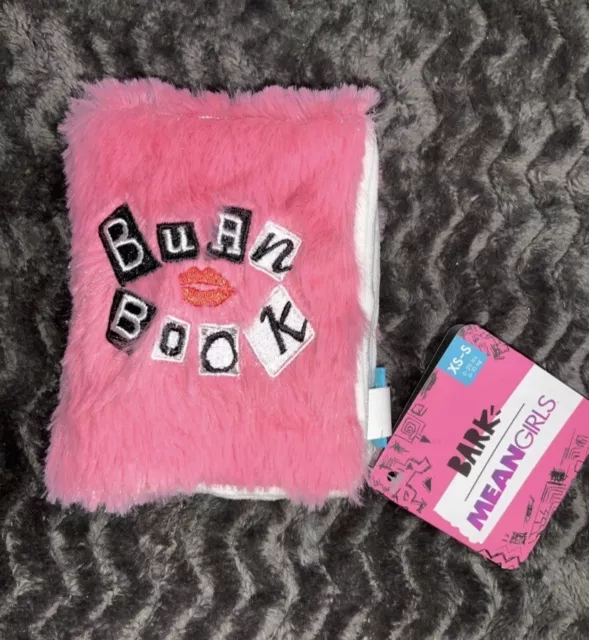 New Bark Box & Mean Girls “ Burn Book “ Dog Toy Famous Fuzzy Pink Book XS/S Sz