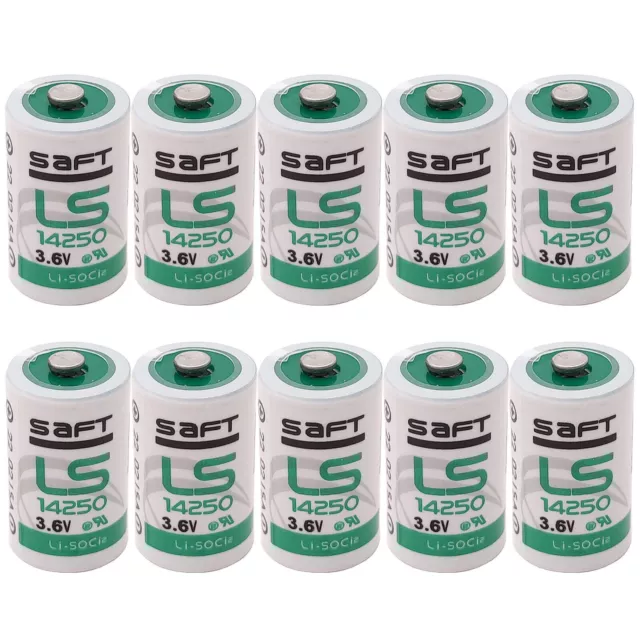 10pcs For SAFT LS14250 LS 14250 C 1/2 AA 3.6v battery 1200mAh High Capacity