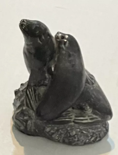 A Wolf Original,Canada,The Wolf Sculptures,Hand Made,Signed Soapstone SEALS