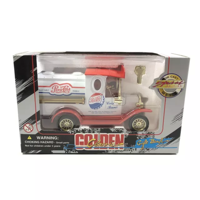 Golden Classic Pepsi Cola Delivery Truck Die Cast Gift Bank 1996