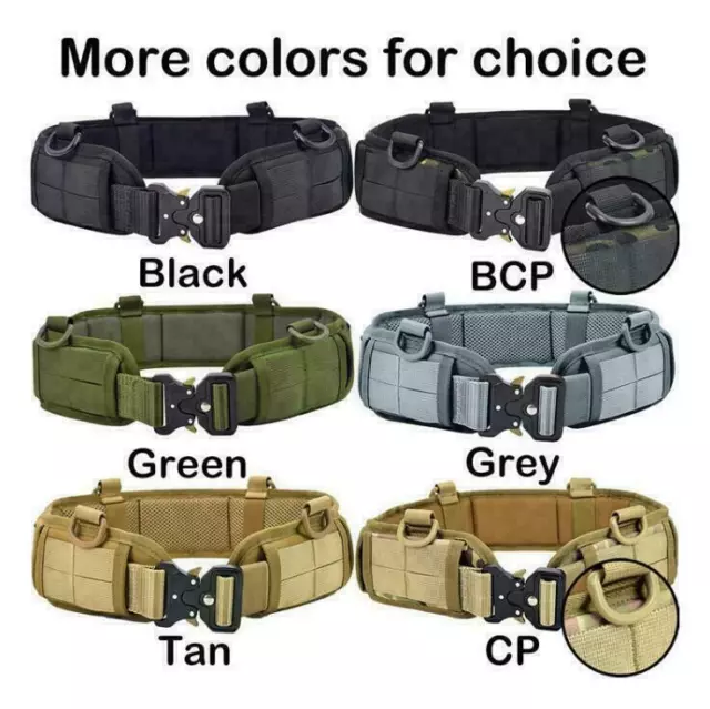 Outdoor Hunting Tactical Molle Waist Padded Patrol Combat Battle Web Belt Sets