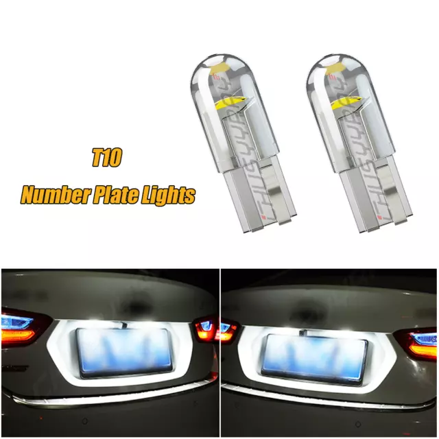 For Toyota Avensis MK3 2009-2018 - Pair T10 LED Rear Number Plate Light Bulbs