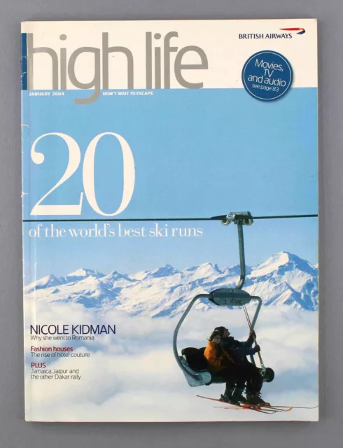 British Airways Highlife Airline Inflight Magazine January 2004 Ba Nicole Kidman
