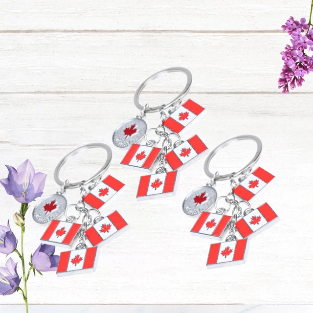 3 PCS Reisen Ca-Flaggen-Schlüsselanhänger Kreativer Handbang-Schlüsselanhänger