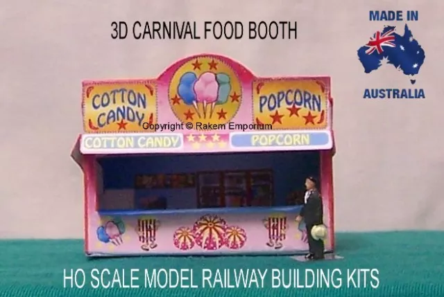 Cotton Candy Popcorn 3D Carnival Model Railway Building Kit - HO Scale REPF1