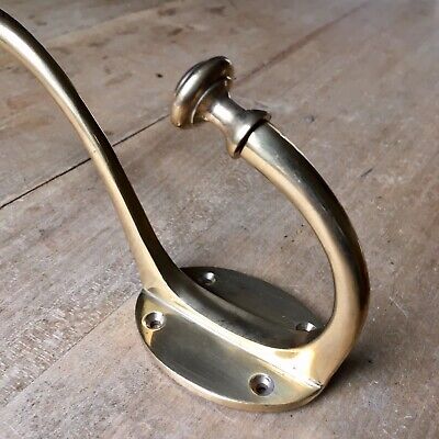 X1 EXTRA LARGE 8” Coat Hook Solid Brass QUALITY Heavy Reproduction Victorian 2