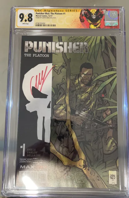Marvel Max Comics/ Punisher/The Platoon #1 Signed By Garth Ennius!! CGC 9.8