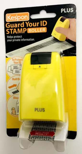 Kespon Guard Your ID Stamp Roller Plus Identity Theft Protector NEW In Package