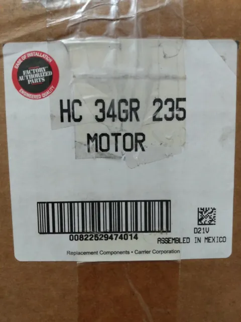 Carrier Bryant HC34GR235 OEM 1/10HP Condenser Fan Motor Genteq 825 rpm