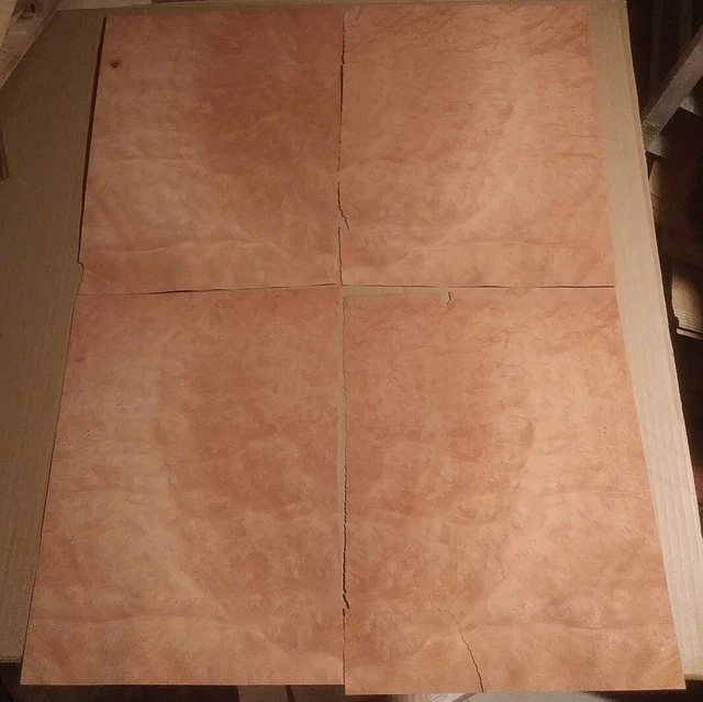 Madrone with burl veneer 14 7/8" x 11" each 4 pieces wood slightly buckled