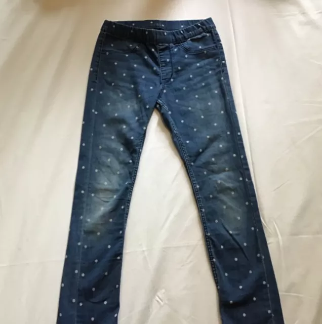 H&M girls blue spotty leggings / jeggings (EUR 122 - age 7)