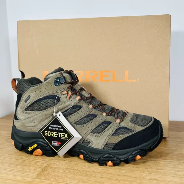 MERRELL MOAB 3 Mid GTX Gore-Tex Vibram Waterproof Hiking Boots Olive ...