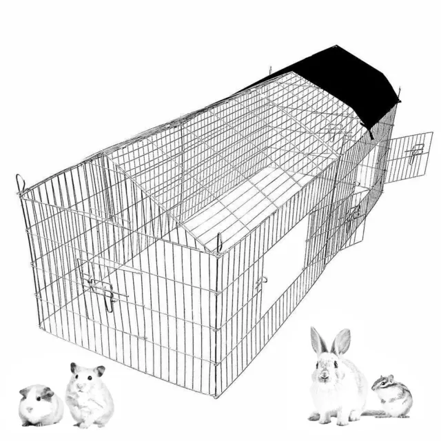 1.8m Pet Rabbit Run Play Pen Guinea Pig Playpen Chicken Puppy Cage Hutch MND