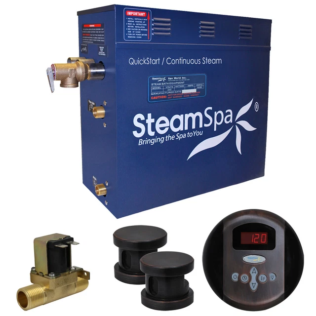 Generador de baño de vapor SteamSpa OA1200-A Oasis 12 KW QuickStart - bronce