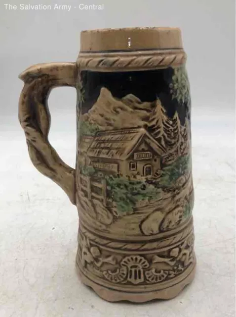 Vintage Ceramic Hand Painted Made In Japan Steins Handle Beer Mug Music Box