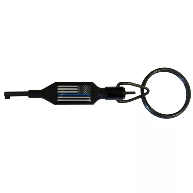 Zak Tool ZT100-BL Thin Blue Line Flag Tactical Handcuff Key w/ Swivel Key Ring