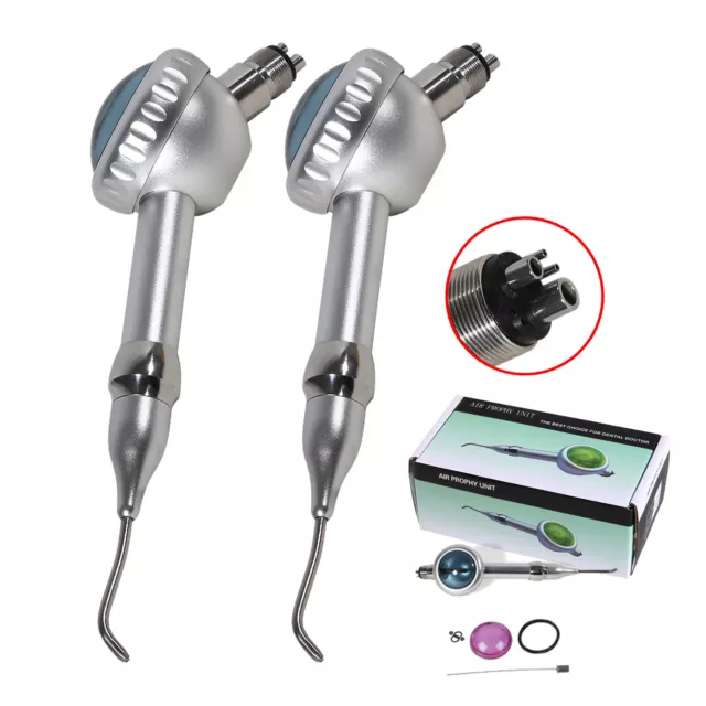 2x Dental Air Flow Teeth Polishing Polisher Handpiece Hygiene Prophy 4Hole kuu