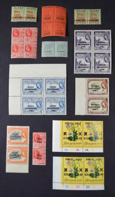 British Guiana Stamps 12 Mint Blocks   (V6)