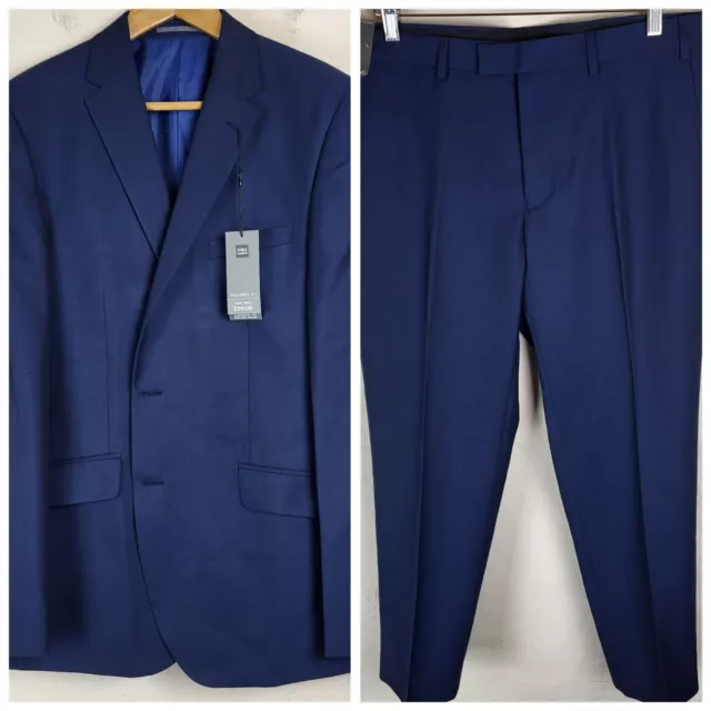 Marks Spencer Collection 42L W36 L29 2 pezzi abito formale blu nuovo con etichette tessuto