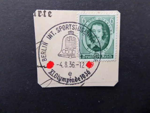 Deutsches Reich-Berlin-Sportstudenten-Lager-Olympiade, Sonderstempel auf Mi.608