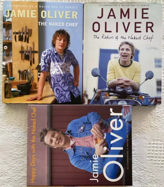 Jamie Oliver Cookbooks Hardcover The Naked Chef + Happy Days With + Return Of