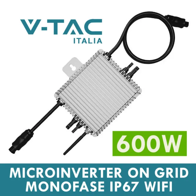 Microinverter On Grid 600W Monofase Ip67 Antenna Wi-Fi Per Impianto Fotovoltaico