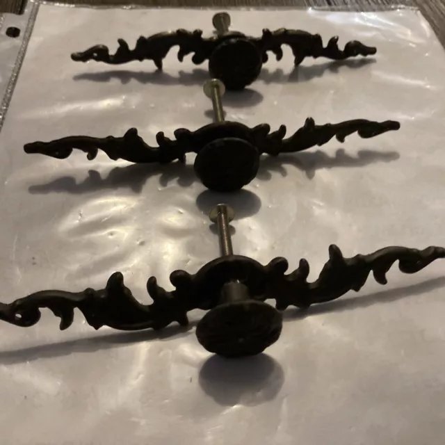 (H) Lot Of 3 Antique Vintage 1972 Amerock  202/2 Drawer Cabinet Pulls Handles