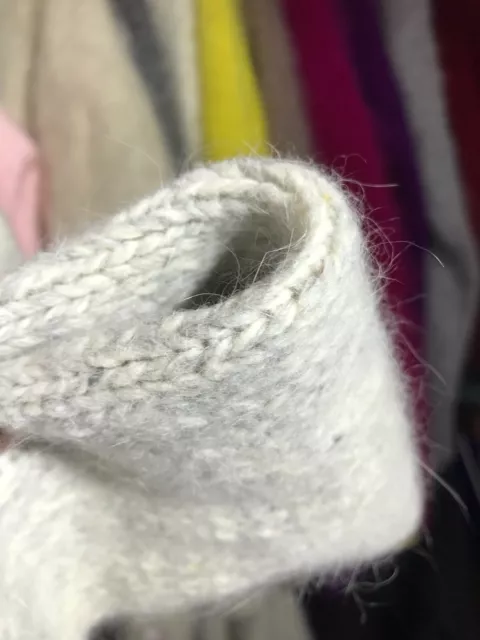 Angora Wool Sweater Chunky Cardigan Blended Fluffy Fuzzy Soft Women Knit