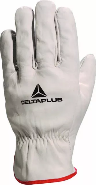 X2 Paires Delta Plus Venitex FBN49 Gris Cuir Pleine Fleur Qualité Sécurité Gants